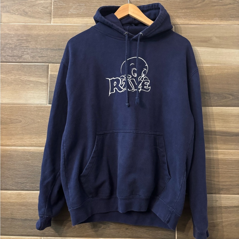 Rare Rave Skateboards Streetwear Casper Friendly Ghost Navy Blue Hoodie Medium